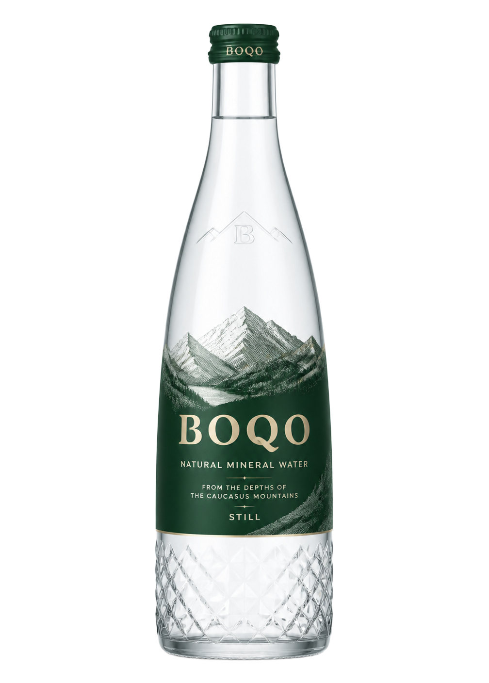 BOQO Signature Edition bottle with diamond-cut base