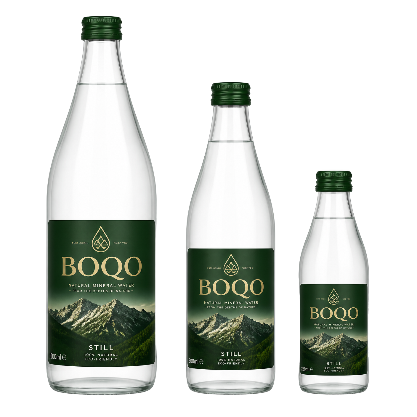 The BOQO collection in three sizes