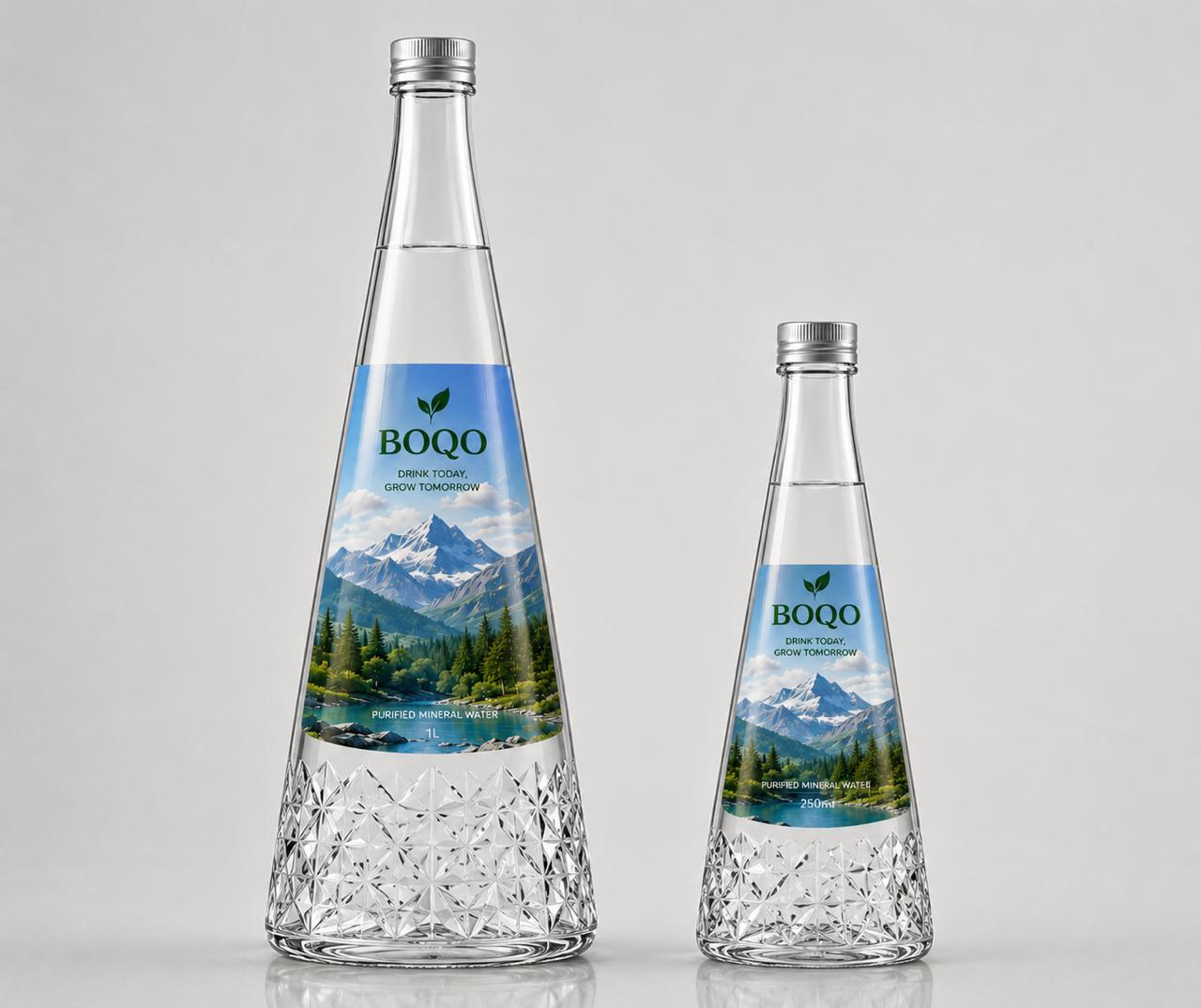 BOQO 1L and 250ml bottles side by side